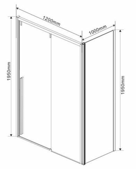 Душевой уголок Vincea Lugano 120х100 VSR-1L1012CLB-1 профиль Черный стекло прозрачное