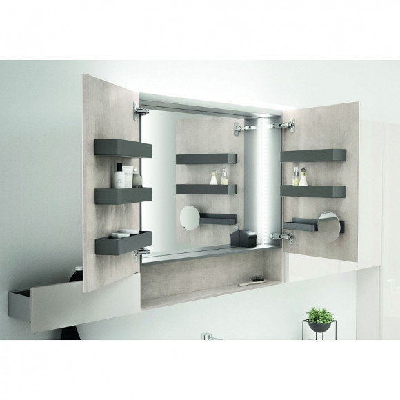 Зеркальный шкаф Geberit Acanto 75 500.645.00.2 с подсветкой Дуб мистик