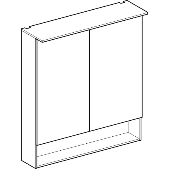 Зеркальный шкаф Geberit Acanto 75 500.645.00.2 с подсветкой Дуб мистик