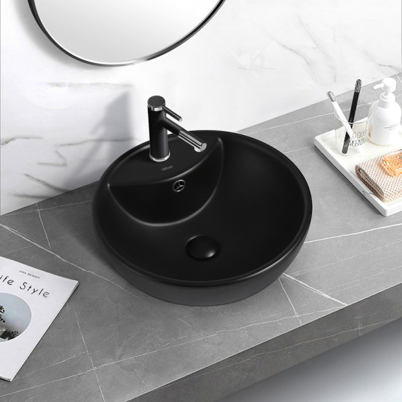 Раковина Abber Bequem 46 AC2101MB Черная матовая Раковина Abber Bequem 46 AC2101MB Черная матовая