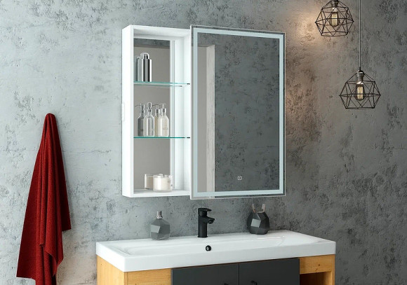 Зеркальный шкаф Континент Aperio LED 80 R МВК007 с подсветкой Белый