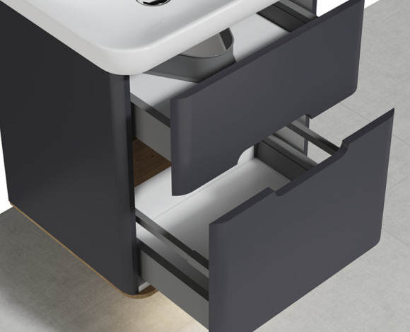 Тумба с раковиной Vitra Sento 80 60836 подвесная Антрацит матовый Тумба с раковиной Vitra Sento 80 60836 подвесная Антрацит матовый