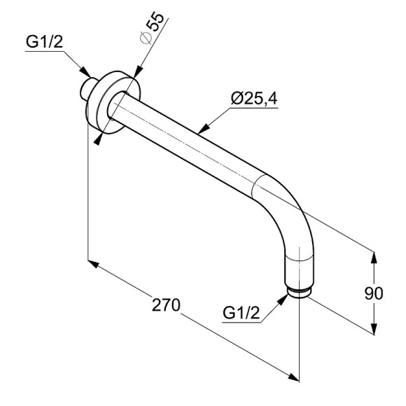 Кронштейн для верхнего душа Kludi A-Qa 6651305-00 Хром