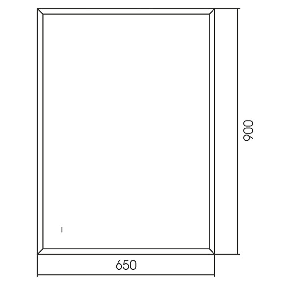 Зеркало Abber See 65 AG6110SC-0.65 с подсветкой Черное с бесконтактным выключателем и диммером