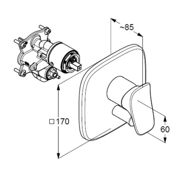 Смеситель для душа Kludi Ambienta 536500575 Хром Смеситель для душа Kludi Ambienta 536500575 Хром