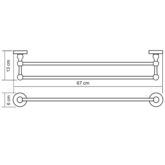 Полотенцедержатель WasserKRAFT Diemel K-2240 двойной Хром Полотенцедержатель WasserKRAFT Diemel K-2240 двойной Хром