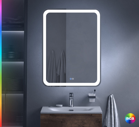 Зеркало Cezares Multicolore 60 CZR-SPC-MC-600-800-RGB-TCH с подсветкой с сенсорным выключателем и функцией памяти