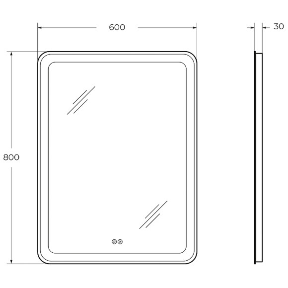 Зеркало Cezares Multicolore 60 CZR-SPC-MC-600-800-RGB-TCH с подсветкой с сенсорным выключателем и функцией памяти