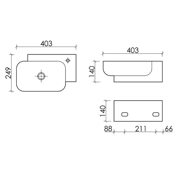 Раковина Ceramicanova Element 40 L CN6074L Белая Раковина Ceramicanova Element 40 L CN6074L Белая
