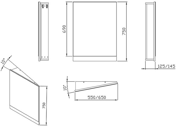 Зеркало Ravak 10° 55 L X000001072 угловое Темный орех Зеркало Ravak 10° 55 L X000001072 угловое Темный орех