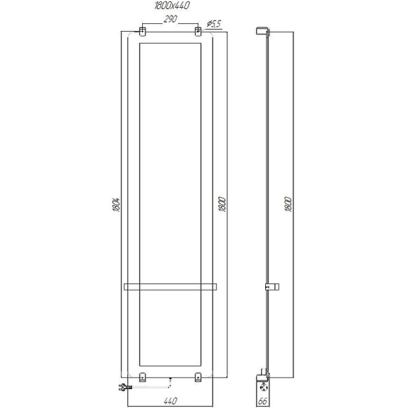 Электрический полотенцесушитель Allen Brau Infinity 44x180 8.21006.GL зеркальный Электрический полотенцесушитель Allen Brau Infinity 44x180 8.21006.GL зеркальный