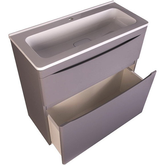 Тумба под раковину Style Line Бергамо мини 90 Люкс Plus СС-00002362 Серая антискрейч Тумба под раковину Style Line Бергамо мини 90 Люкс Plus СС-00002362 Серая антискрейч