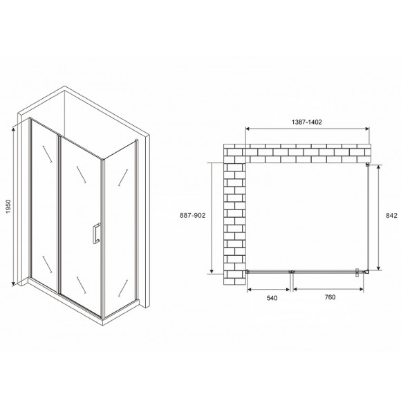 Душевой уголок Abber Sonnenstrand 140х90 AG04140S-S90 профиль Хром стекло прозрачное Душевой уголок Abber Sonnenstrand 140х90 AG04140S-S90 профиль Хром стекло прозрачное