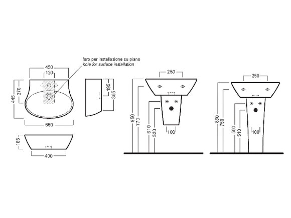 Раковина Hatria Nido 56 Y0TT01 Белая Раковина Hatria Nido 56 Y0TT01 Белая