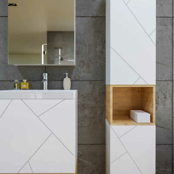 Тумба под раковину Бриклаер Кристалл 50 4627125415937 подвесная Белая