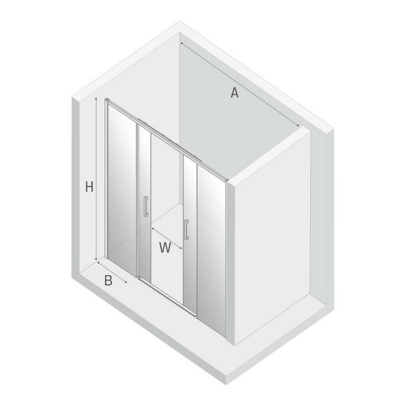 Душевая дверь New Trendy Prime Chrome 180 D-0338A профиль Хром стекло прозрачное Душевая дверь New Trendy Prime Chrome 180 D-0338A профиль Хром стекло прозрачное