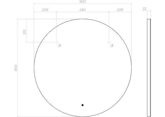Зеркало Vigo Otti Classic 90 z.OTT.90.Classic с подсветкой с сенсорным выключателем