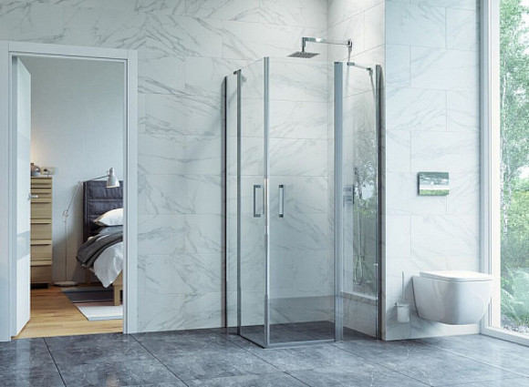 Душевой уголок Excellent Mazo 100х100 KAEX.3000.2S.1010.LPx2+KAEX.3023.2D.0500.LP (KAEX.3023.2D.0500.LP+KAEX.3000.2S.1010.LP) профиль Хром стекло прозрачное