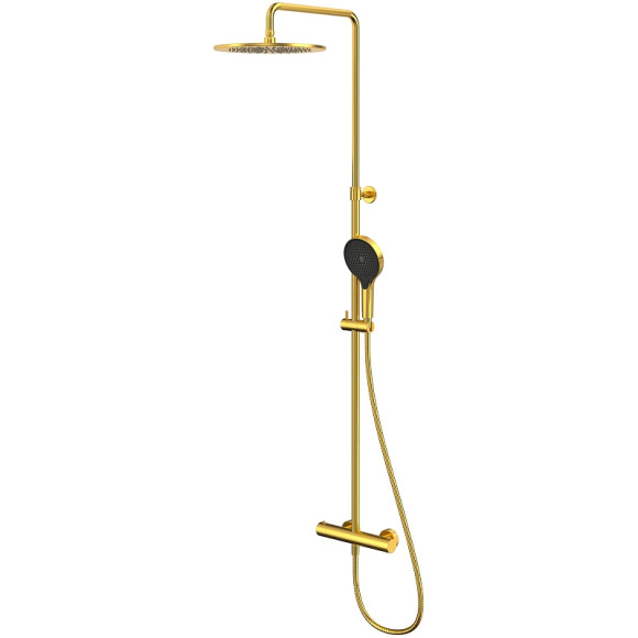 Душевая система Whitecross Y brushed gold Y1254TOPGLB с термостатом Брашированное золото