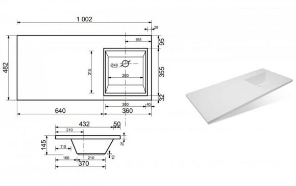 Раковина Эстет Даллас 100 R ФР-00002062 с местом под стиральную машину Белая Раковина Эстет Даллас 100 R ФР-00002062 с местом под стиральную машину Белая