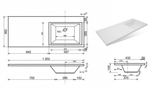 Раковина Эстет Даллас 120 R ФР-00001528 с местом под стиральную машину Белая Раковина Эстет Даллас 120 R ФР-00001528 с местом под стиральную машину Белая