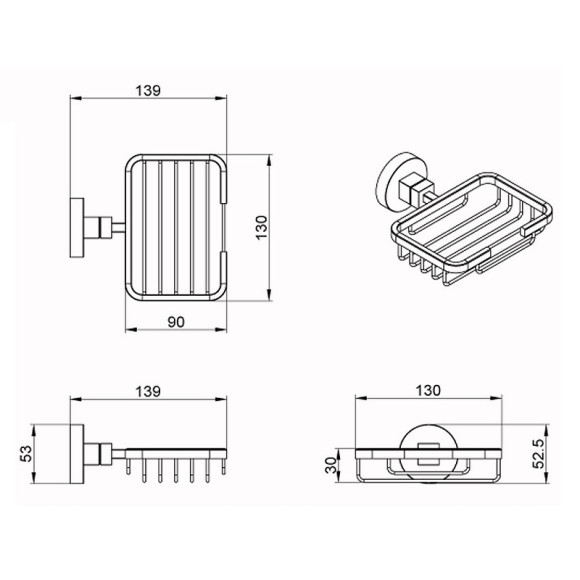 Мыльница Azario Nessy AZ-73109A Хром Мыльница Azario Nessy AZ-73109A Хром