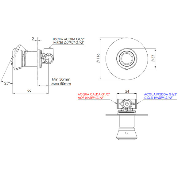 Смеситель для душа Remer Element ET30L Хром Смеситель для душа Remer Element ET30L Хром