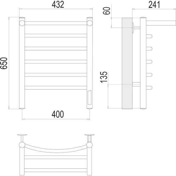 Электрический полотенцесушитель Terminus Классик с/п П6 400х650 4670078531384 с полкой Хром Электрический полотенцесушитель Terminus Классик с/п П6 400х650 4670078531384 с полкой Хром