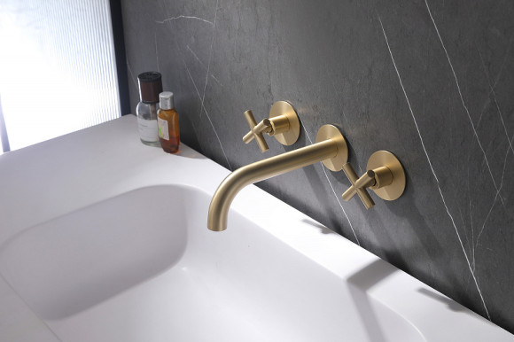 Смеситель для раковины Abber Wasser Kreis AF81121G Золото матовое