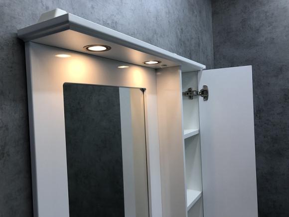 Зеркальный шкаф Comforty Палермо 80 00004139246 Белый глянец Зеркальный шкаф Comforty Палермо 80 00004139246 Белый глянец