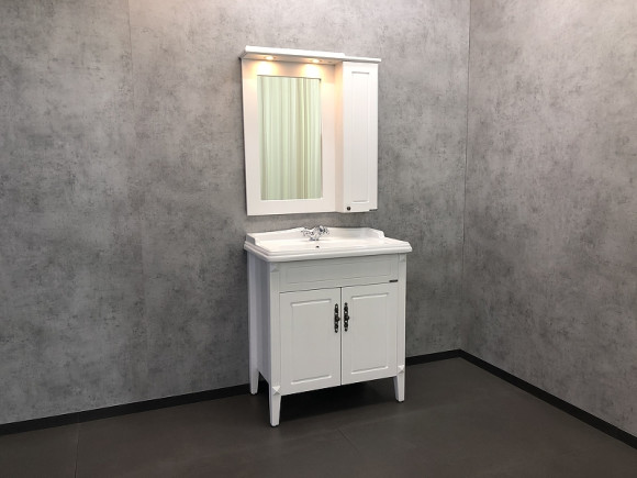 Зеркальный шкаф Comforty Палермо 80 00004139246 Белый глянец Зеркальный шкаф Comforty Палермо 80 00004139246 Белый глянец