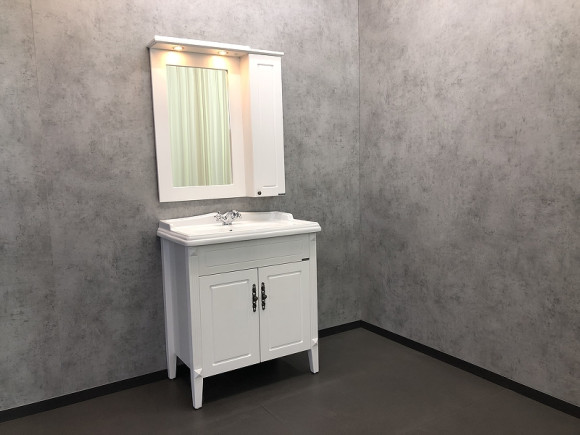 Зеркальный шкаф Comforty Палермо 80 00004139246 Белый глянец Зеркальный шкаф Comforty Палермо 80 00004139246 Белый глянец