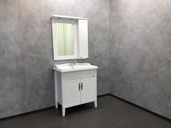 Зеркальный шкаф Comforty Палермо 80 00004139246 Белый глянец Зеркальный шкаф Comforty Палермо 80 00004139246 Белый глянец