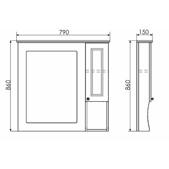 Зеркальный шкаф Comforty Палермо 80 00004139246 Белый глянец Зеркальный шкаф Comforty Палермо 80 00004139246 Белый глянец