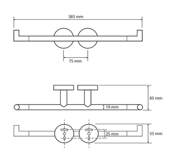 Держатель туалетной бумаги Bemeta Omega 104201072 двойной Хром Держатель туалетной бумаги Bemeta Omega 104201072 двойной Хром