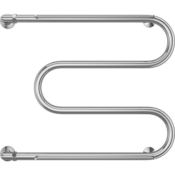 Водяной полотенцесушитель Terminus М-образный с/п (1) 600x700 4620768880568 с полкой Хром, боковое подключение, G 1" НР