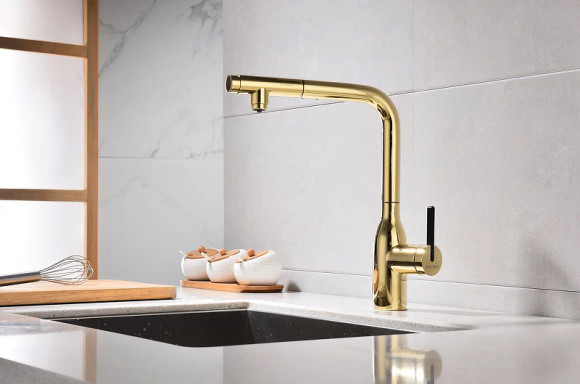 Смеситель для кухни Paulmark Viper Vi213105-G Золото
