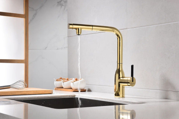 Смеситель для кухни Paulmark Viper Vi213105-G Золото