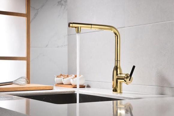 Смеситель для кухни Paulmark Viper Vi213105-G Золото