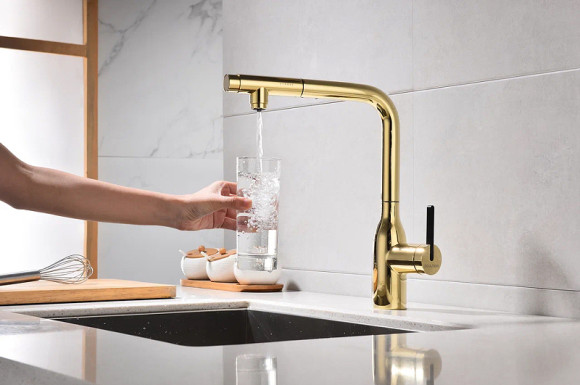 Смеситель для кухни Paulmark Viper Vi213105-G Золото