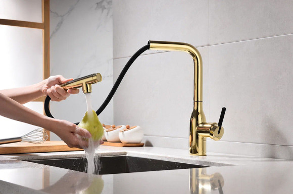 Смеситель для кухни Paulmark Viper Vi213105-G Золото