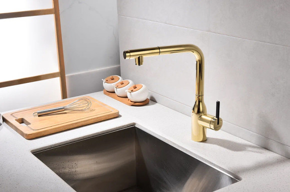 Смеситель для кухни Paulmark Viper Vi213105-G Золото