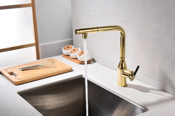 Смеситель для кухни Paulmark Viper Vi213105-G Золото