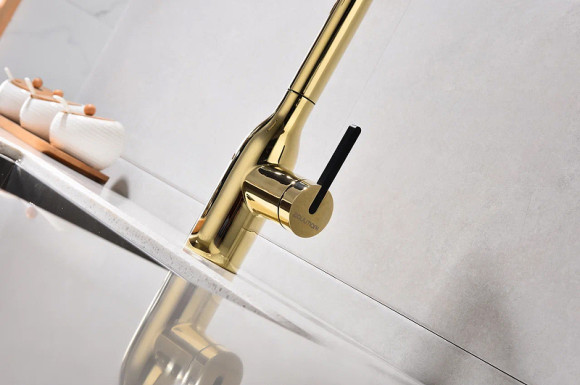 Смеситель для кухни Paulmark Viper Vi213105-G Золото