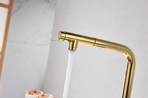 Смеситель для кухни Paulmark Viper Vi213105-G Золото