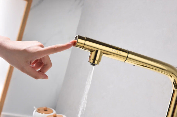 Смеситель для кухни Paulmark Viper Vi213105-G Золото