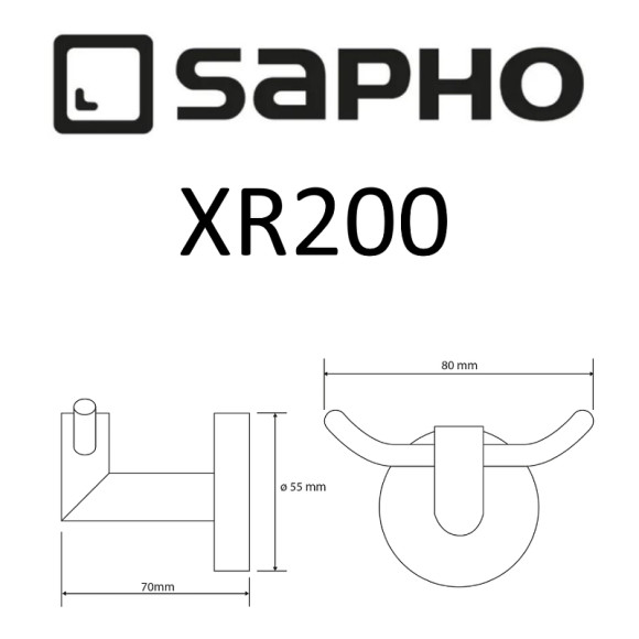 Двойной крючок Sapho X-round XR200 Хром Двойной крючок Sapho X-round XR200 Хром