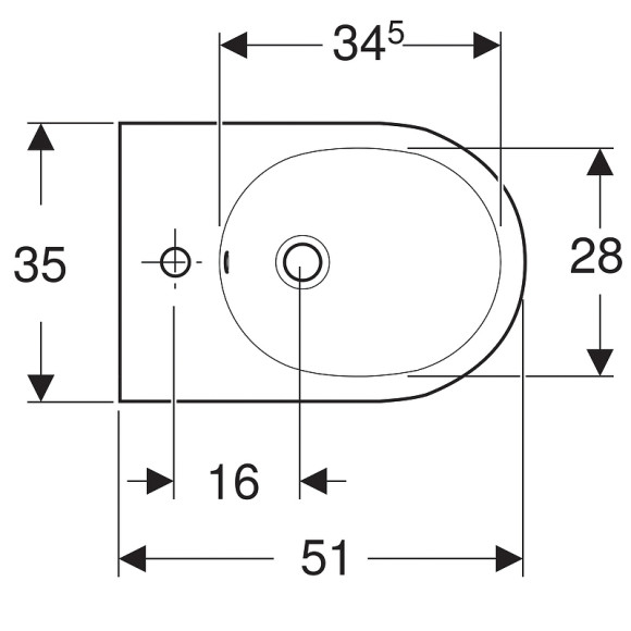 Биде Geberit Acanto 500.601.01.2 без крышки