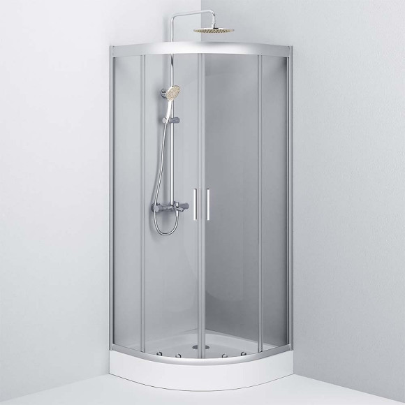 Душевой уголок AM.PM Gem 80х80 W90G-401-080WT радиальный профиль Матовый хром стекло прозрачное Душевой уголок AM.PM Gem 80х80 W90G-401-080WT радиальный профиль Матовый хром стекло прозрачное