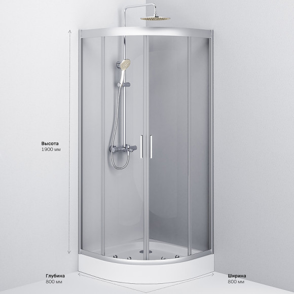 Душевой уголок AM.PM Gem 80х80 W90G-401-080WT радиальный профиль Матовый хром стекло прозрачное Душевой уголок AM.PM Gem 80х80 W90G-401-080WT радиальный профиль Матовый хром стекло прозрачное